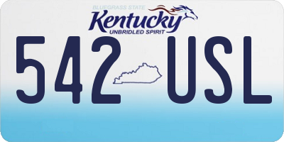 KY license plate 542USL