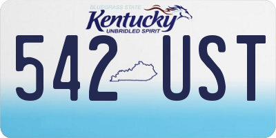 KY license plate 542UST