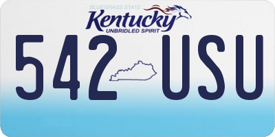 KY license plate 542USU