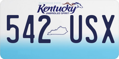 KY license plate 542USX