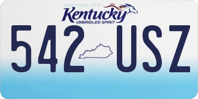 KY license plate 542USZ