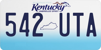KY license plate 542UTA