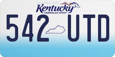 KY license plate 542UTD
