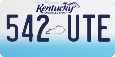 KY license plate 542UTE