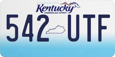 KY license plate 542UTF