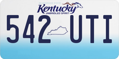 KY license plate 542UTI