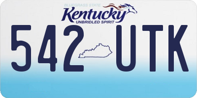 KY license plate 542UTK