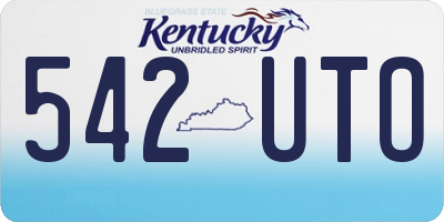 KY license plate 542UTO
