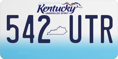 KY license plate 542UTR