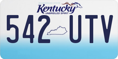 KY license plate 542UTV