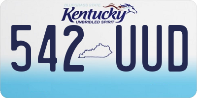 KY license plate 542UUD