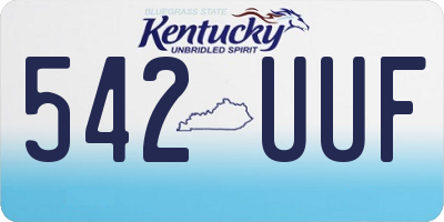 KY license plate 542UUF
