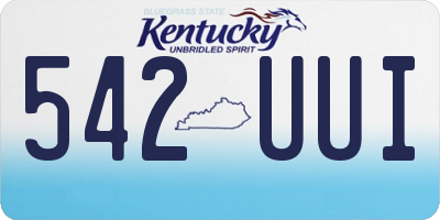 KY license plate 542UUI
