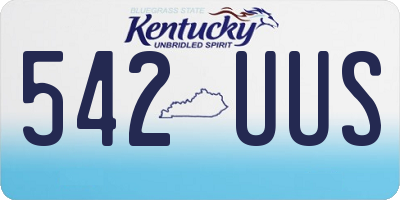 KY license plate 542UUS