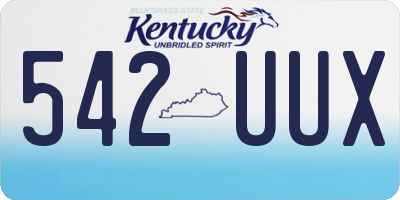 KY license plate 542UUX