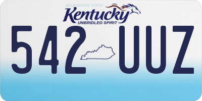 KY license plate 542UUZ