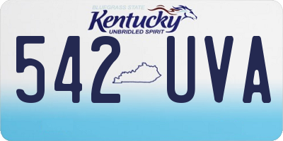 KY license plate 542UVA