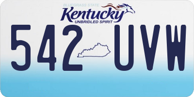 KY license plate 542UVW