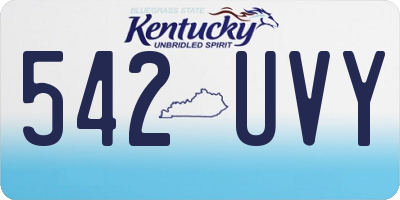 KY license plate 542UVY