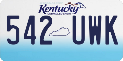KY license plate 542UWK
