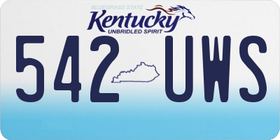 KY license plate 542UWS