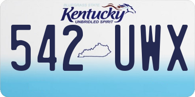 KY license plate 542UWX