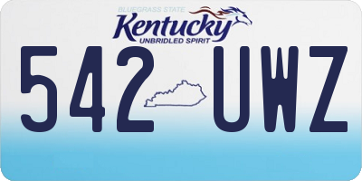 KY license plate 542UWZ