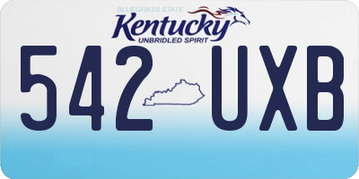 KY license plate 542UXB