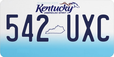 KY license plate 542UXC