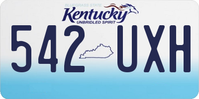 KY license plate 542UXH
