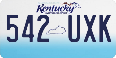 KY license plate 542UXK