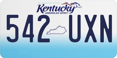 KY license plate 542UXN