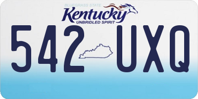 KY license plate 542UXQ
