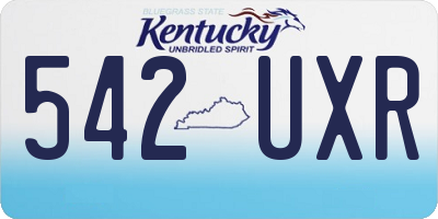 KY license plate 542UXR