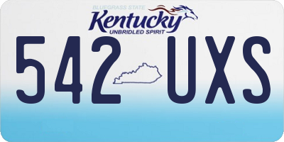 KY license plate 542UXS