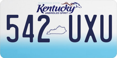 KY license plate 542UXU