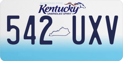 KY license plate 542UXV