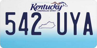 KY license plate 542UYA