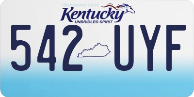 KY license plate 542UYF