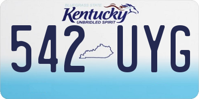 KY license plate 542UYG