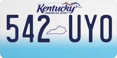KY license plate 542UYO