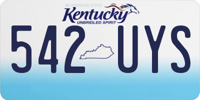 KY license plate 542UYS