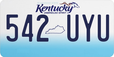 KY license plate 542UYU