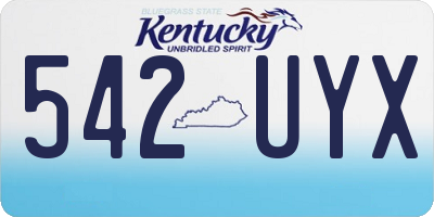 KY license plate 542UYX