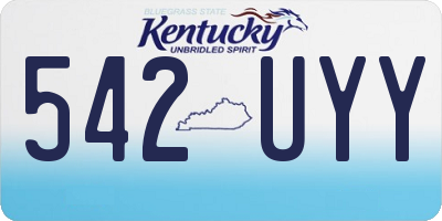KY license plate 542UYY