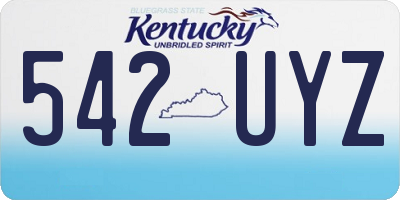 KY license plate 542UYZ
