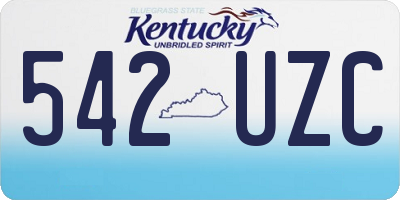 KY license plate 542UZC
