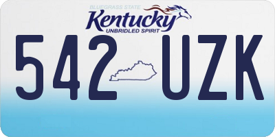 KY license plate 542UZK