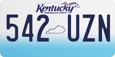 KY license plate 542UZN