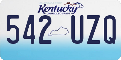 KY license plate 542UZQ